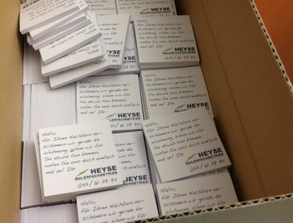 Post it für Nachbarschaftswerbung sind angekommen
