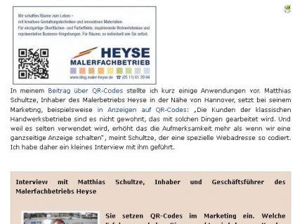 QR-Code im Handwerk - Maler HEYSE