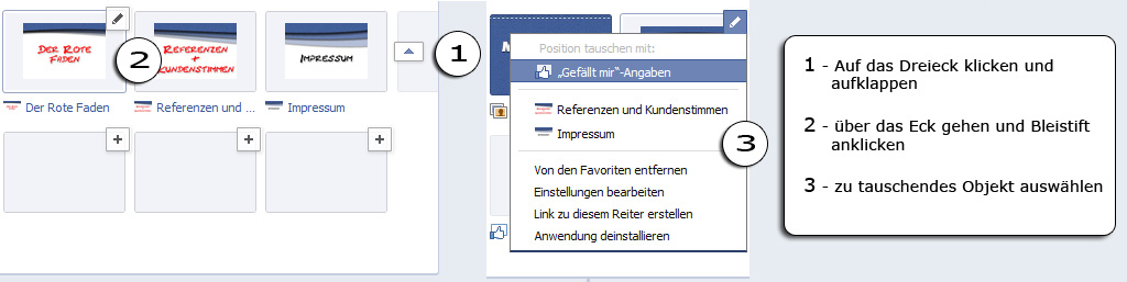 facebook chronik für seiten optimal nutzen, facebook chronik fanpage, facebook chronik Infoseiten Position ändern, Facebook Chronik eigene Inhalte Position ändern
