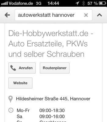 Google Suche mit dem Iphone 4S - Google Places