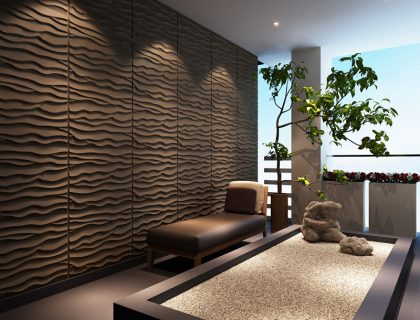 Wanddekore im 3D-Effekt aus Bambus