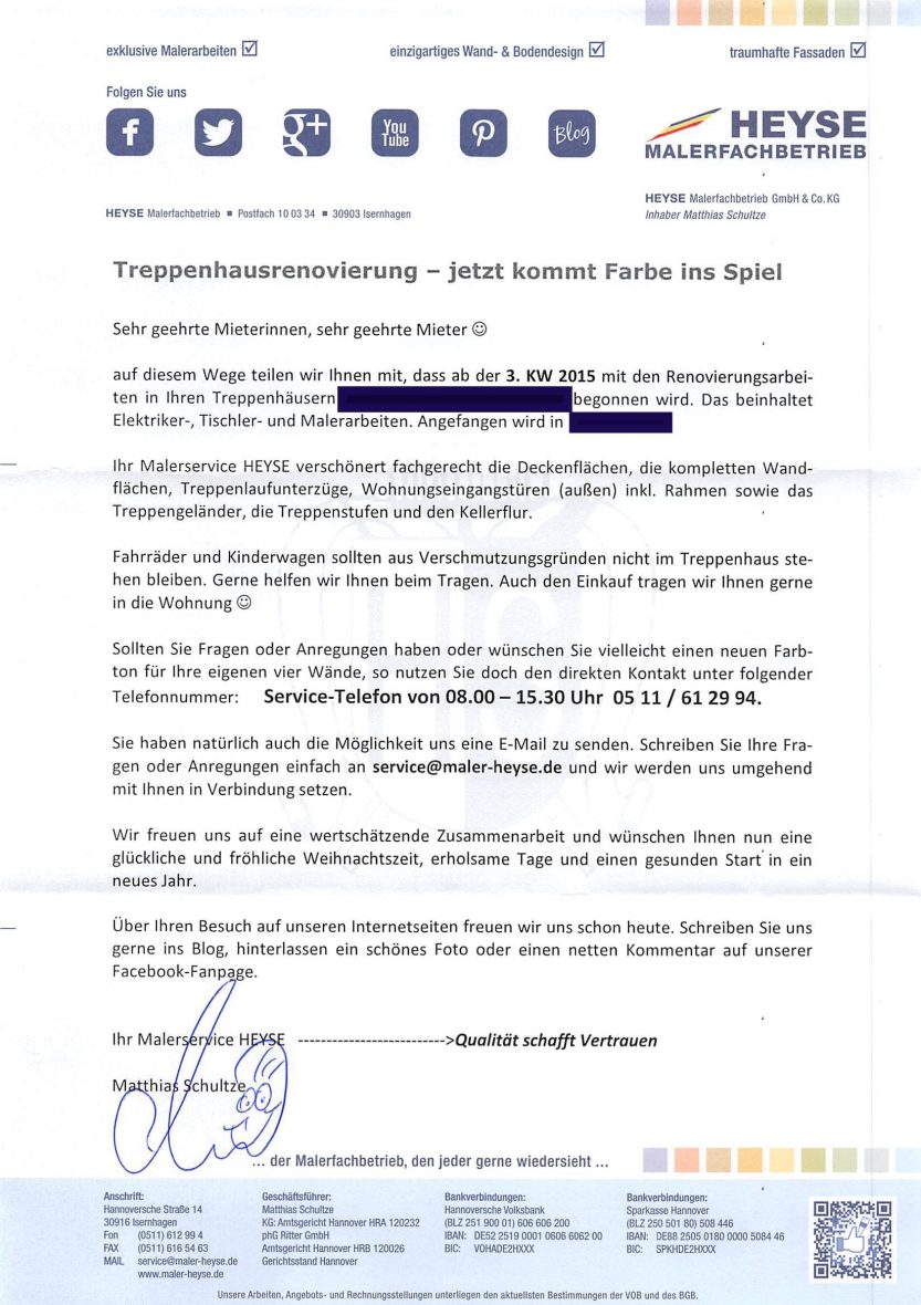 Bewohner wollen wissen, was los ist. Der Aushang