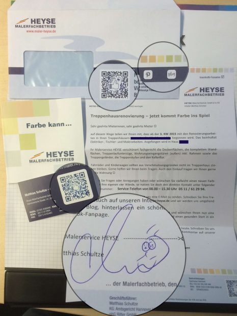 Marketing Print Maler HEYSE - Aushang Mieterinfos