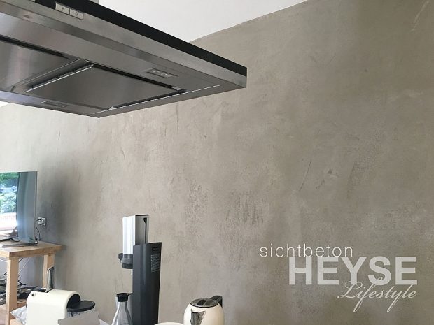 Projekt Sichtbetonoptik Wohnzimmer und Küche in Hamburg. Wände in Betonoptik, Betondesign