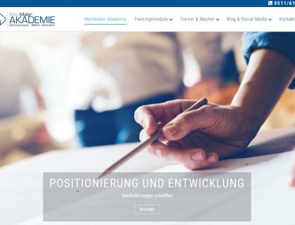Screenshot der Webseite Mein-Maler-Akademie