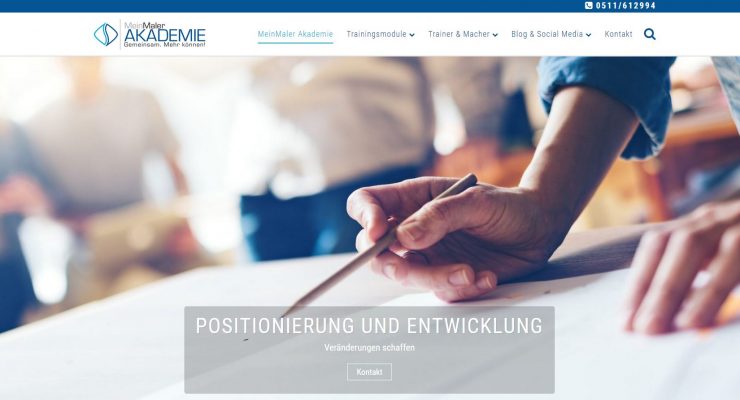 Screenshot der Webseite Mein-Maler-Akademie