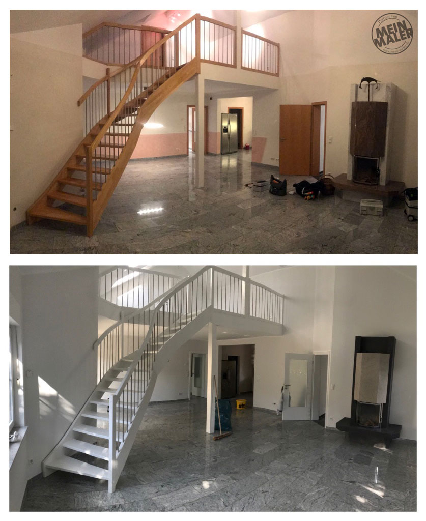Treppe lackiert vorher und nachher Lieblingsmaler Hannover