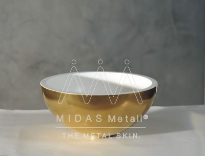 MIDAS Metall Metalloptik Oberflächen Metall Echtmetallhaut Gold Echtmetall Design Hannover
