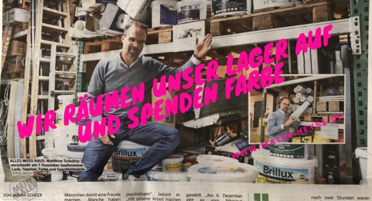 Lager aufräumen Farbe spenden neu