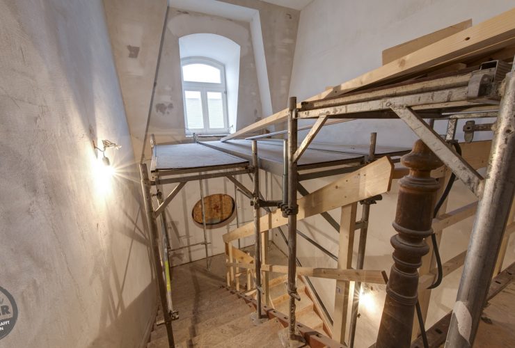Villa Raab Alsfeld Denkmalpflege Fassadensanierung Restaurierung Malerarbeiten Fulda Giessen Lauterbach Treppenhaus 01
