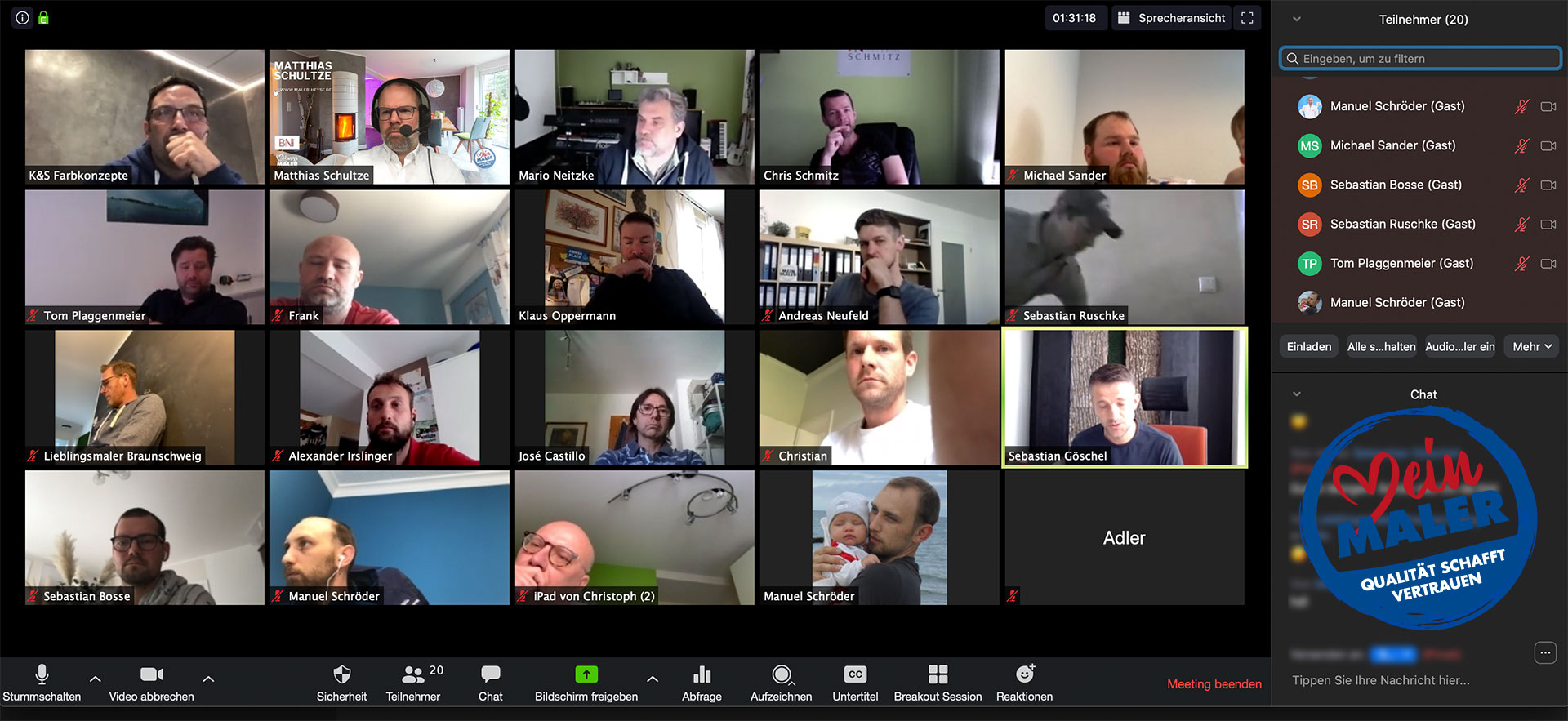 Zoom Meeting MeinMaler Partner 2020 1