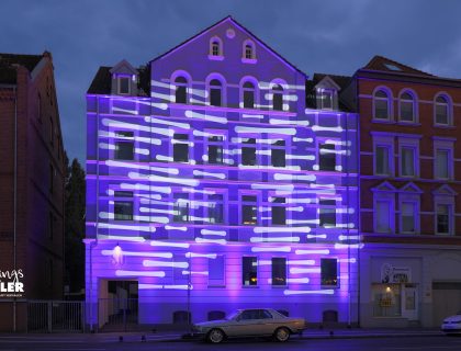Lightshow Fassadenillumination Hannover nach Altbausanierung 05