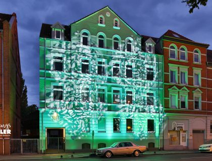 Lightshow Fassadenillumination Hannover nach Altbausanierung 10