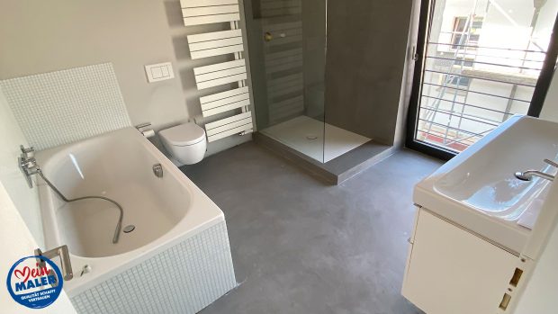 Badezimmer in Betonoptik Marmoroptik vom Lieblingsmaler in Braunschweig Fertig