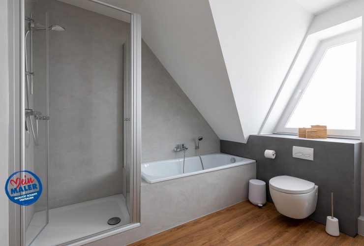 Badezimmer renovieren fugenlos Betonoptik Frescolori Wedemark Hannover 11