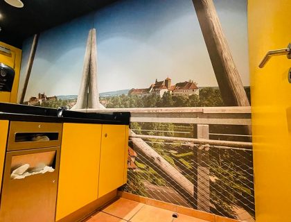 Fototapete Badezimmer Herren WC Bad Iburg Baumwipfelpad