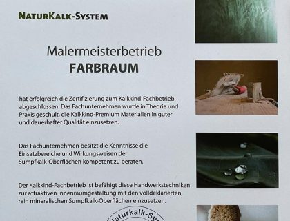 Zertifizierter KalkKind Fachbetrieb Farbraum Bad Iburg Osnabrueck