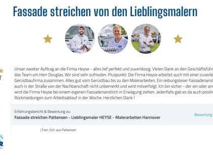 Referenz Fassade streichen Hannover Heyse Lieblingsmaler