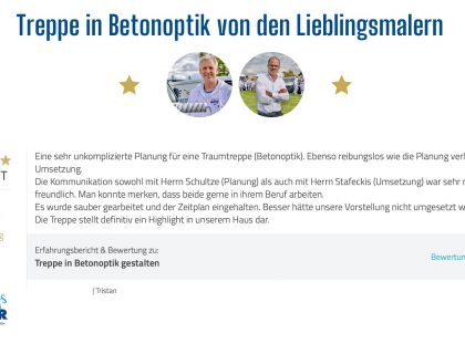 Referenz Treppe in Betonoptik spachteln Hannover Heyse Lieblingsmaler